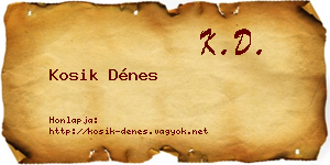 Kosik Dénes névjegykártya