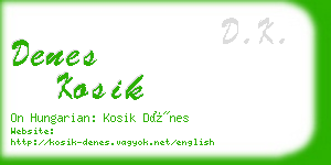 denes kosik business card